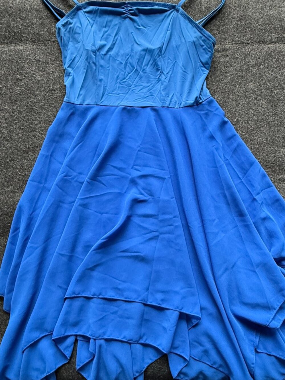 Blue Lyrical Contemporary Dance Dress Medium 2 Layer Chiffon